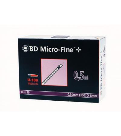 BD Micro-Fine U-100 Insulinspritzen 0,5ml (0.30 x 8,0 mm)100 Stück