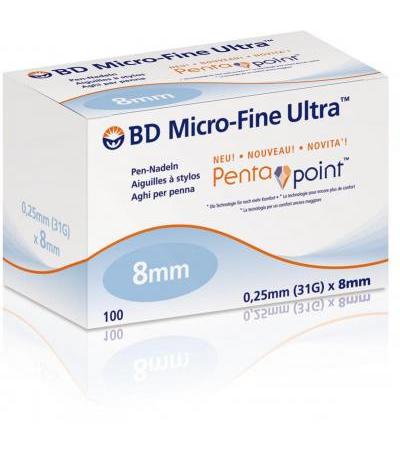 BD Micro-Fine Ultra 8,0mm x 0,25mm 100 Stück