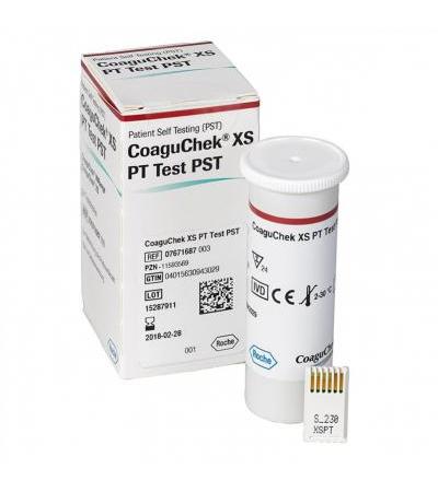 CoaguChek XS PT Test PST Teststreifen 24 Stück